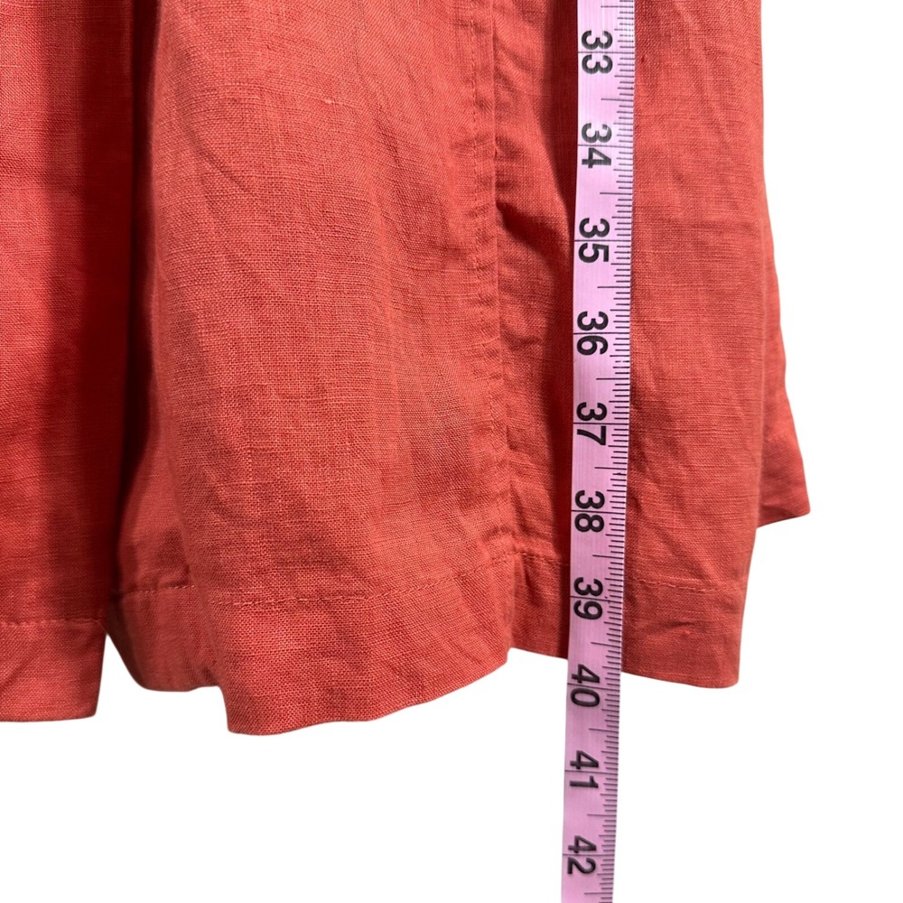 Cynthia Rowley Womens Small 100% Linen Duster Trench Coat Coral Pink Tie‎ Waist - Picture 7 of 7